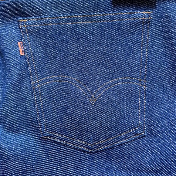 Vintage 1970s Levi’s 684 Big Bells Blue Jeans, Orange Tab, 37.5x30.5, Deadstock - Picture 5 of 11